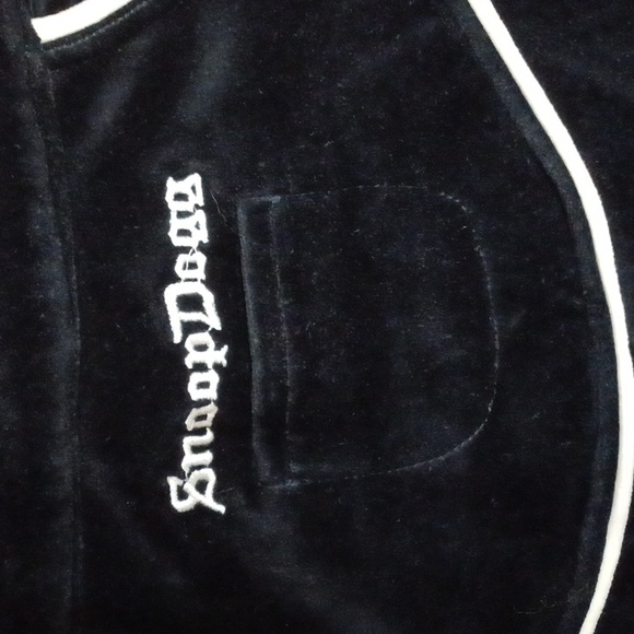Snoop Dogg Vintage Oversize Black Velour Track Jacket With White Piping Men's L - Picture 9 of 10